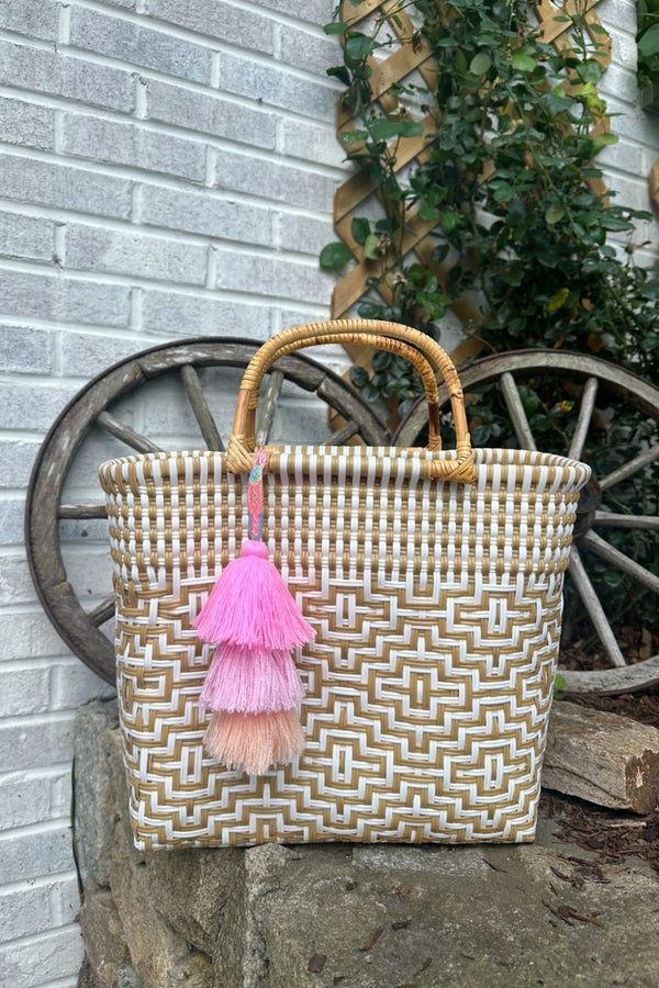 Sconset in Sand Citron Tote – Bamboo