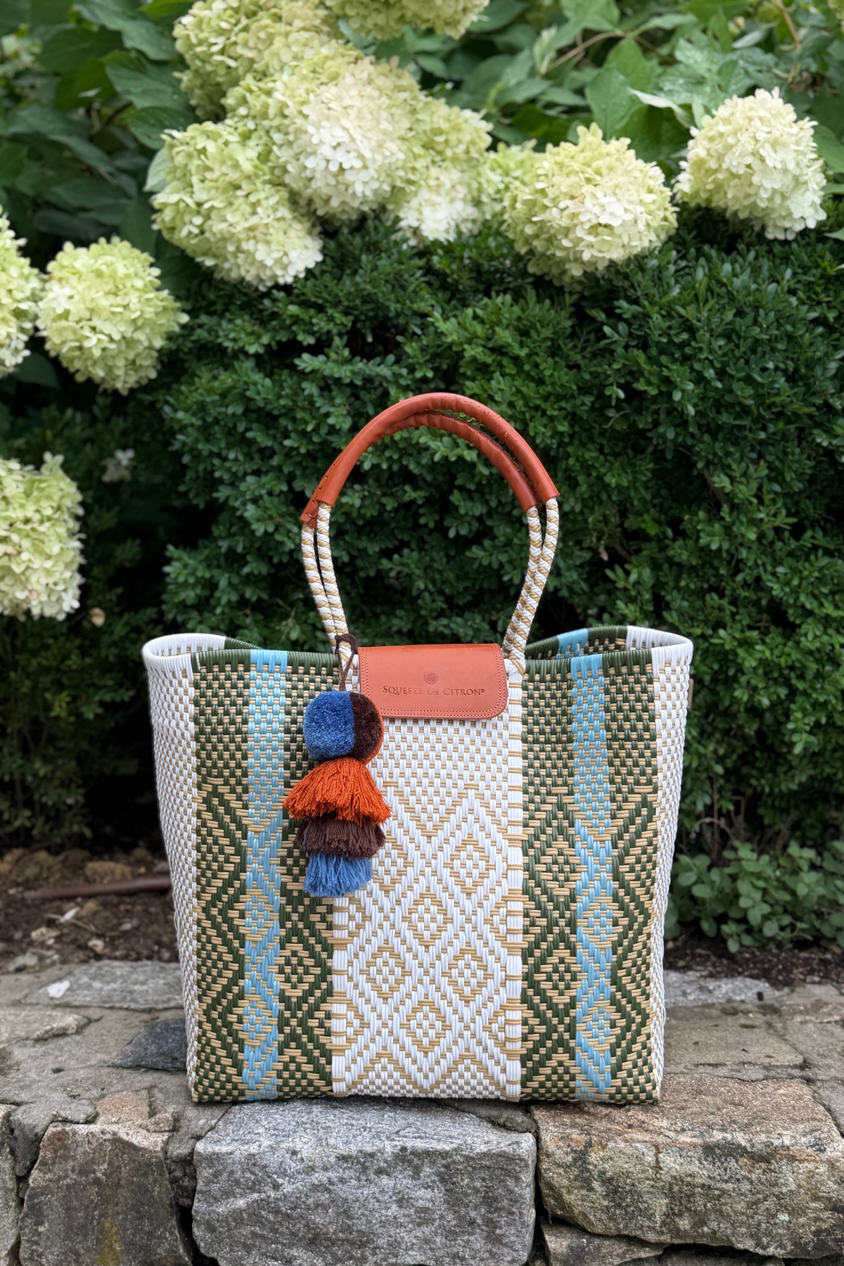 Rugby Sage Blue Citron Tote