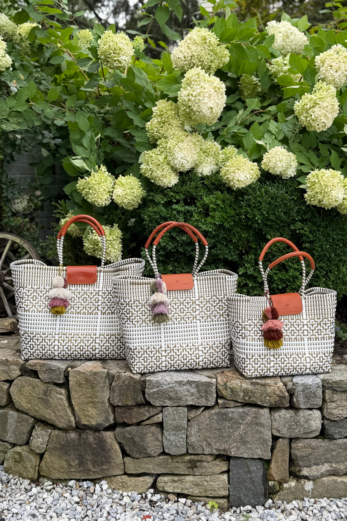 Preppy Tile Gold & White Citron Tote