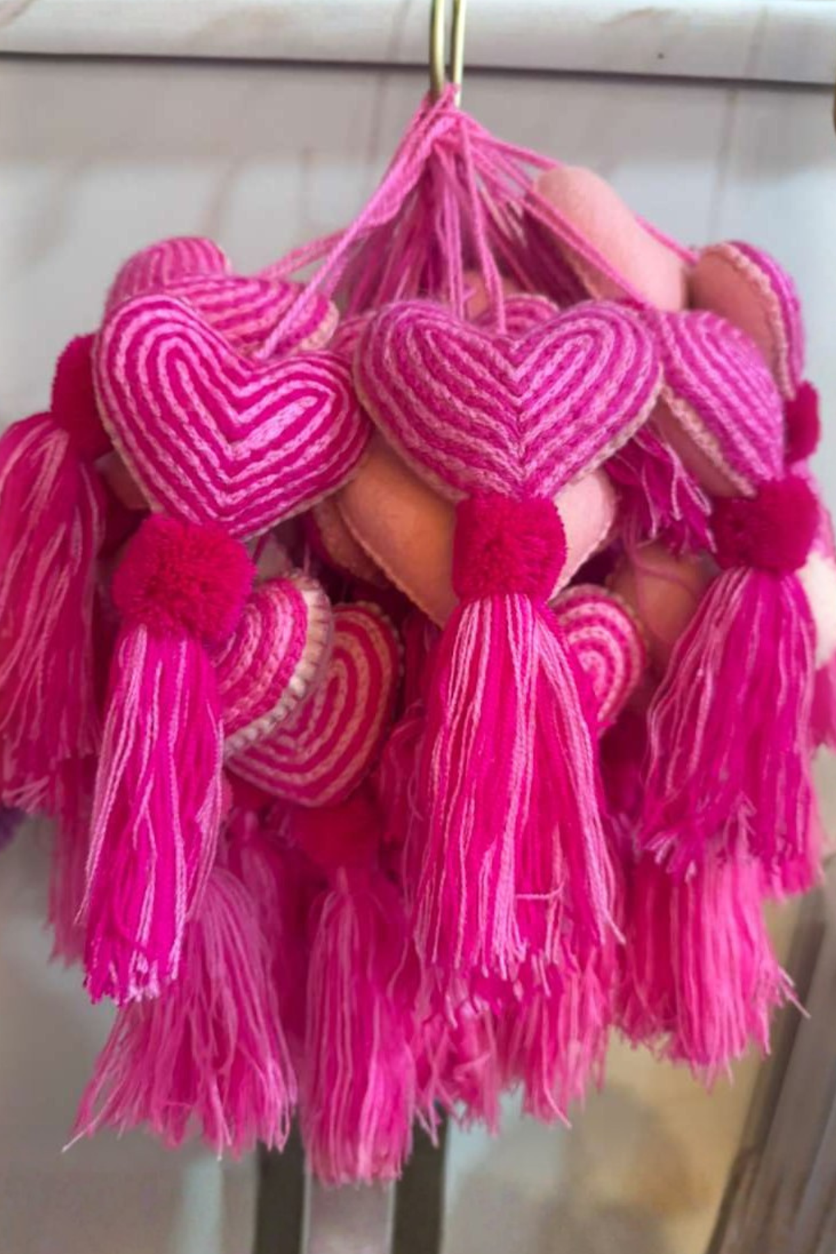 Neon Pink Heart XLarge Pom