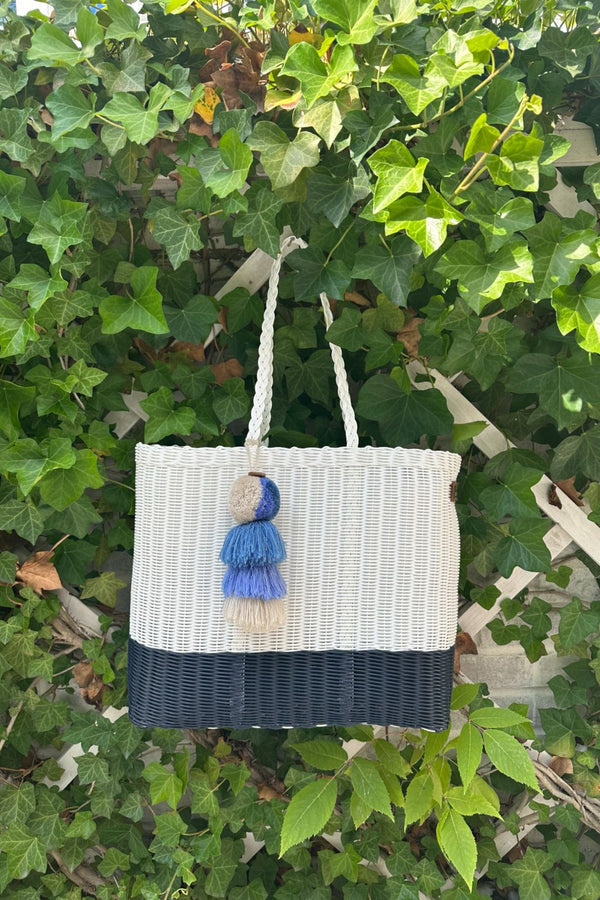 Boardwalk Navy Citron Tote – Medium