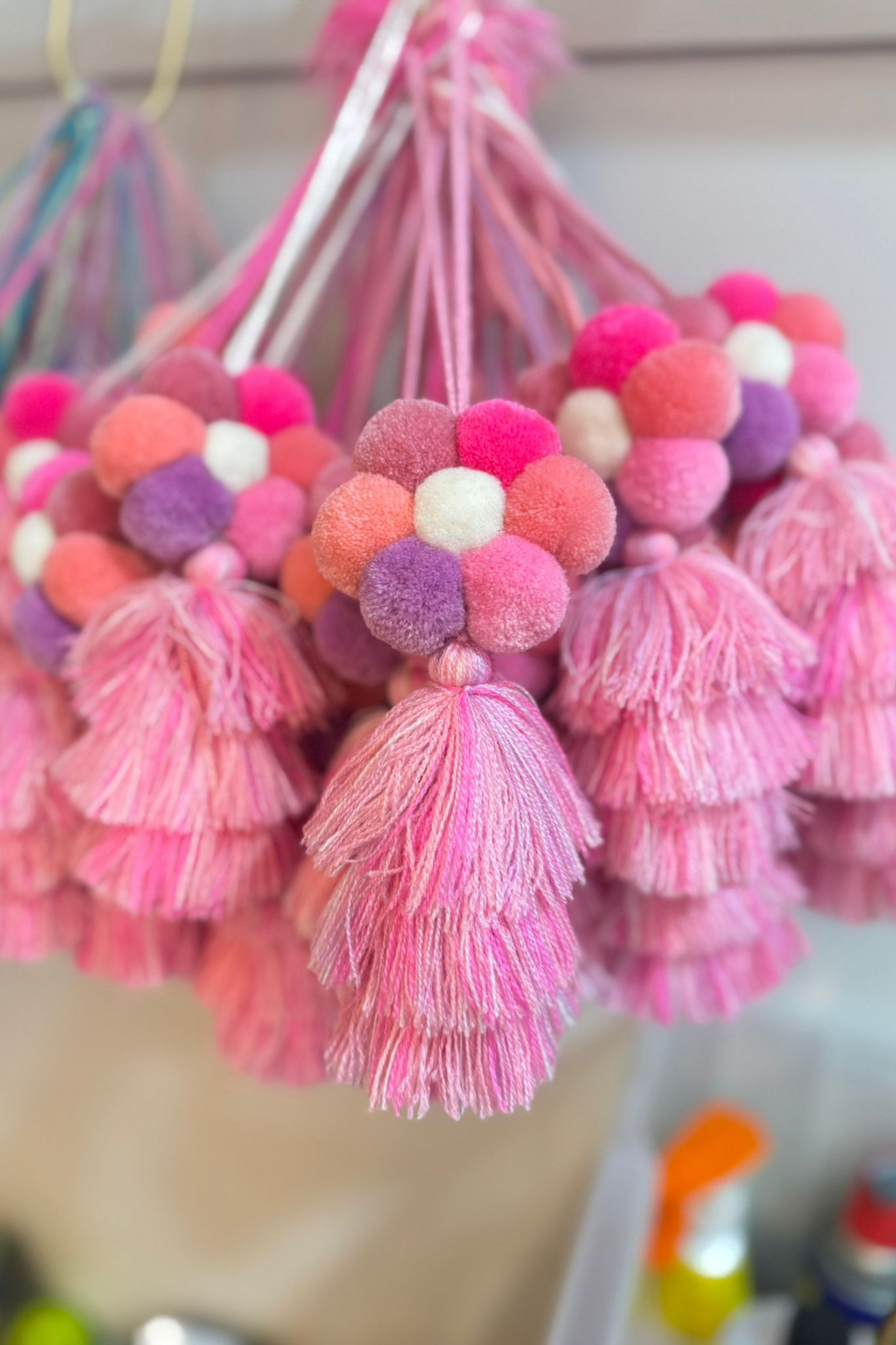Summer Neon Blooms Pom