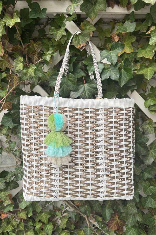 Coastal Weave in Gold Citron Tote – Medium