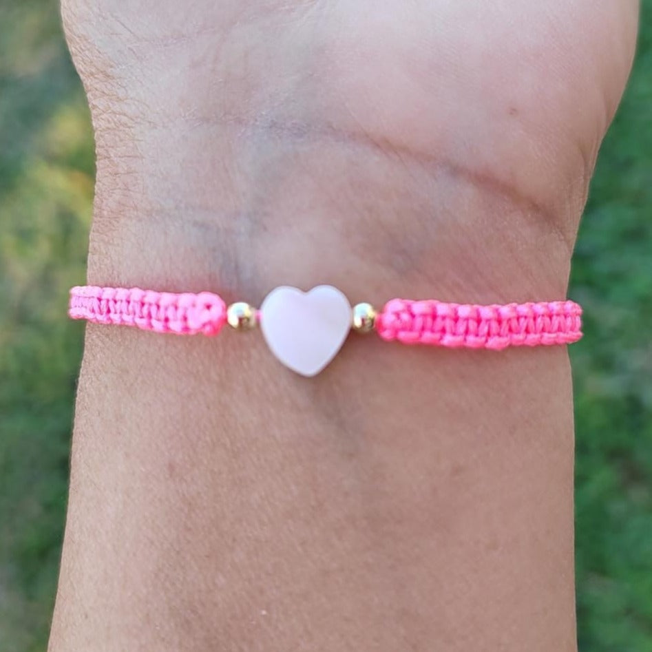 Adults - Mother of Pearl Citron Bracelets - Neon Pink